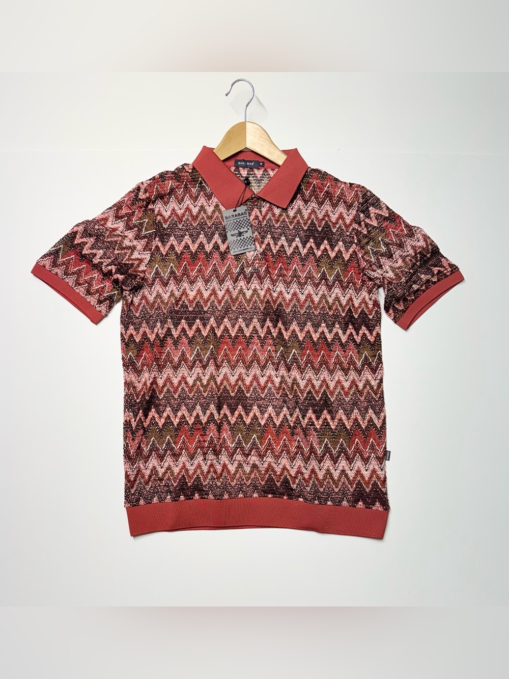 BARABAS Polo Shirt men’s Size Medium Multicolor Mesh Pattern Retail $119 NWT